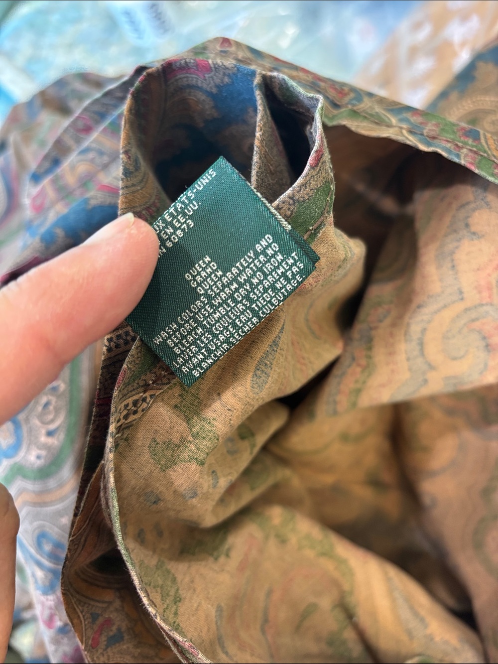 Vintage Ralph Lauren Elizabeth Brianna Paisley flat and fitted sheet - Picture 3 of 3